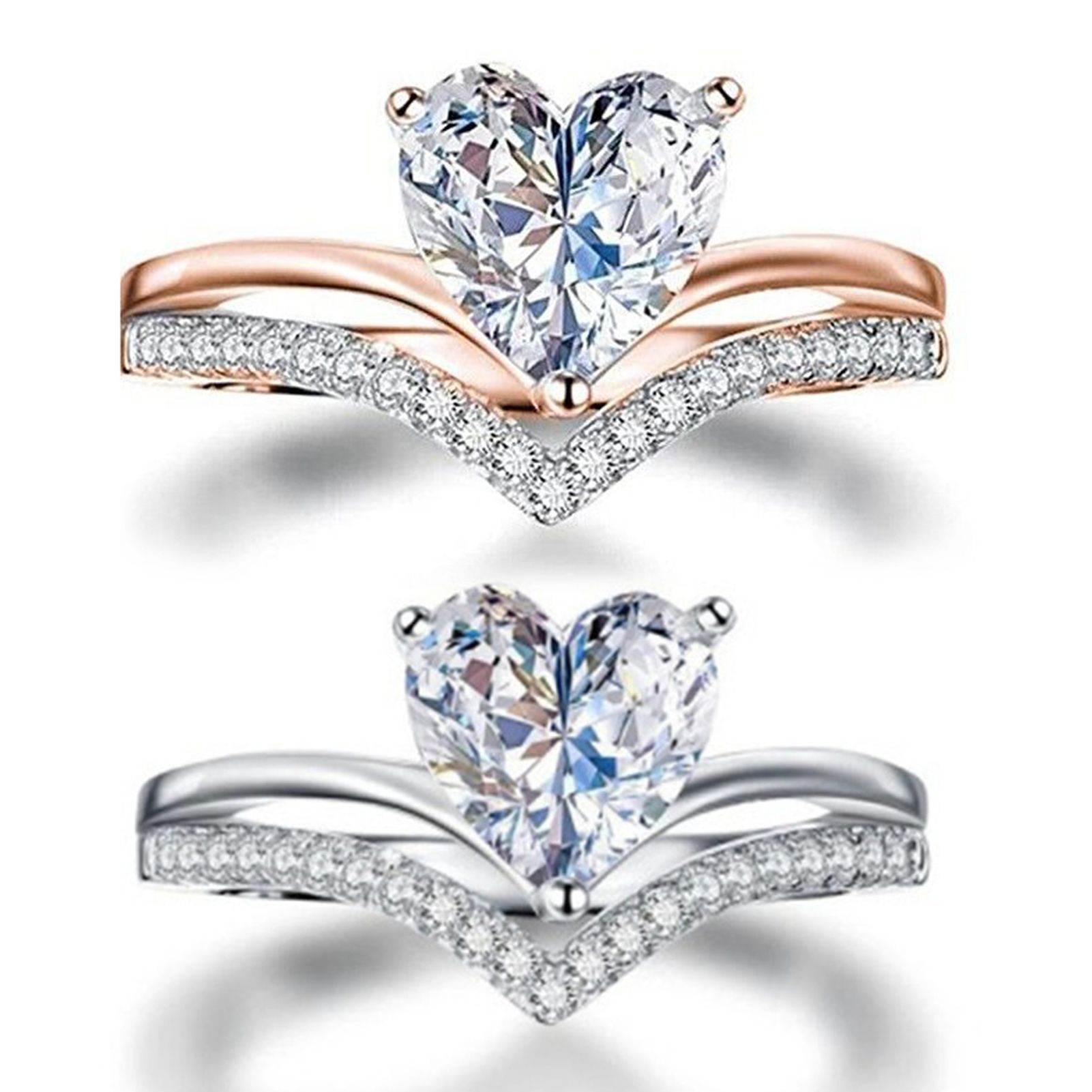 Women Ring Eye-catching Elegant Vintage Heart Shaped Finger Ring