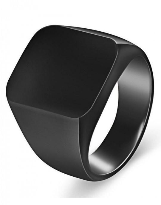 Stainless Steel Finger Ring for Men-Black