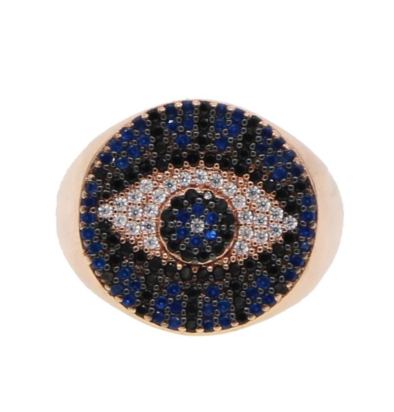 evil eye Ring Luxury Cubic Zirconia Fancy Big Rings for Women Jewelry bagues pour femme