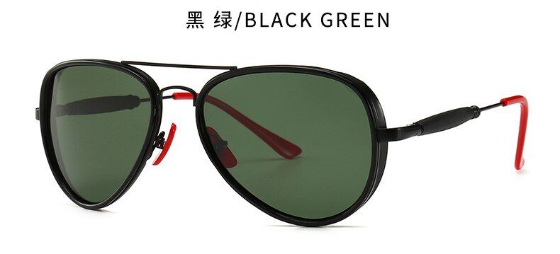 2159 C2 no boxDPZ Modern Vintage Aviation Style Punk Sunglasses Red Nose Pad Men Polarized Brand Design Sun Glasses Oculos De Sol