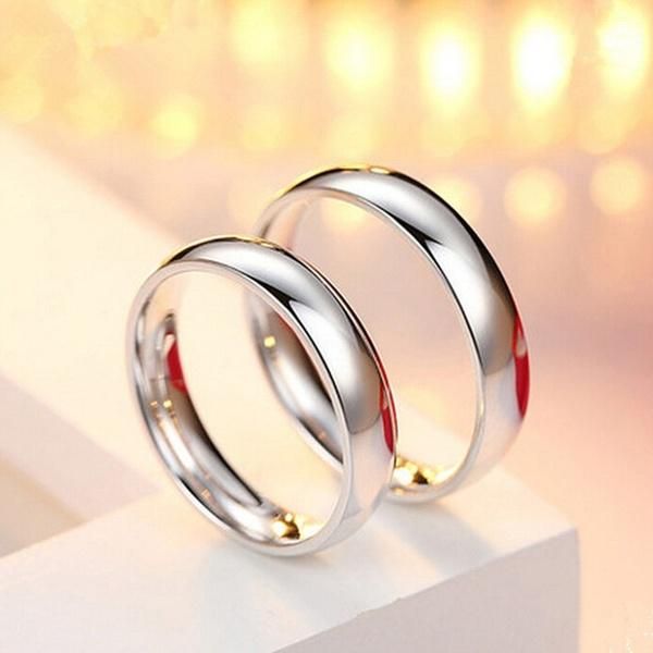 Couple Finger Ring Silver Color