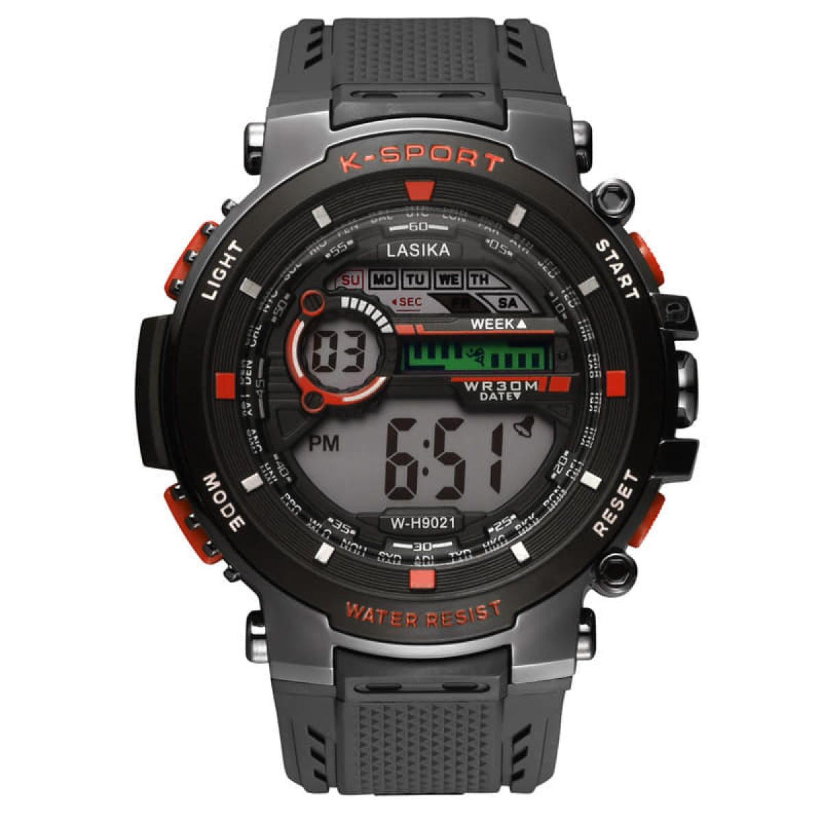 Lasika W-H9021 Water Resistance/ Waterproof 30M Silicon Digital Watch For Men - Watch For Men