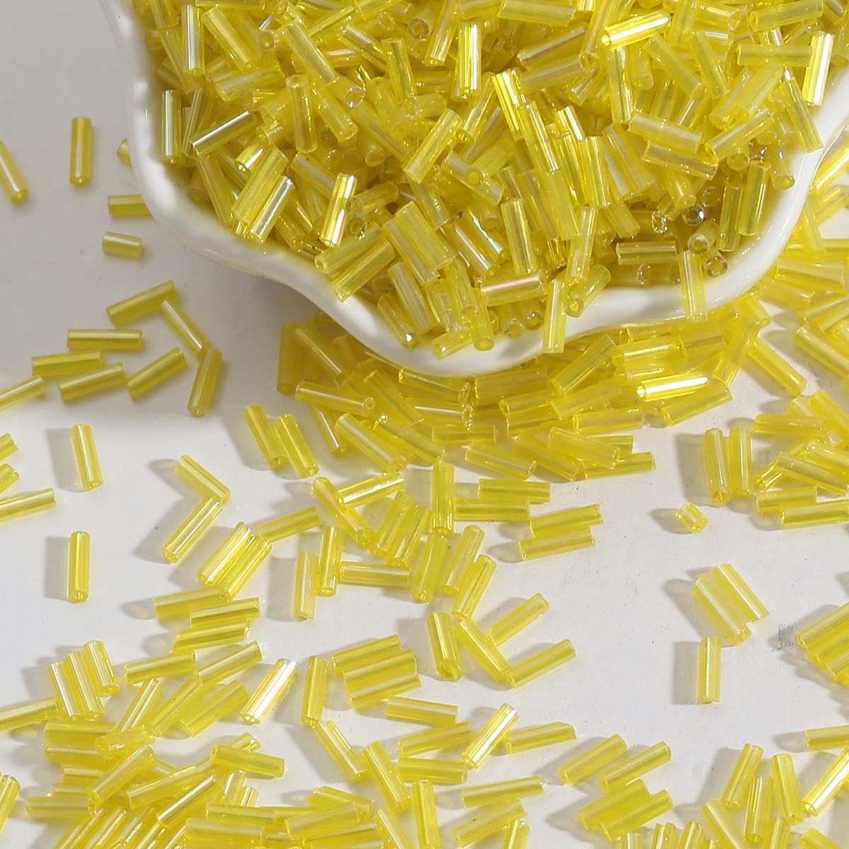 [300+Pcs] Czech Cylindrical Glass Bugle Beads European Long Tube Two Hole Loose Beads for Jewelry Handmade DIY Accessories