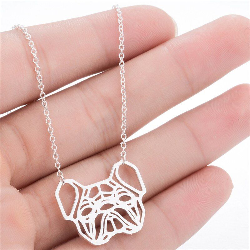 Jisensp Cartoon Dog Pendant Necklaces for Women Fashion Stainless Steel Jewelry Animal Necklace Chain Girls Kids collier femme