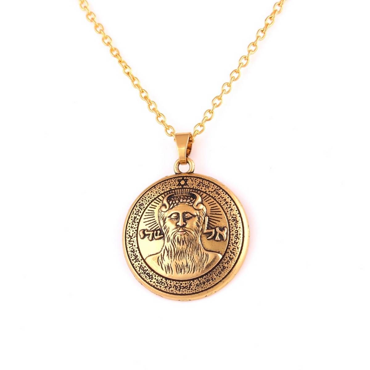 Link Chain Great Archangel God METATRON Talisman in Gold SOLOMON Pentacle Pendant necklace