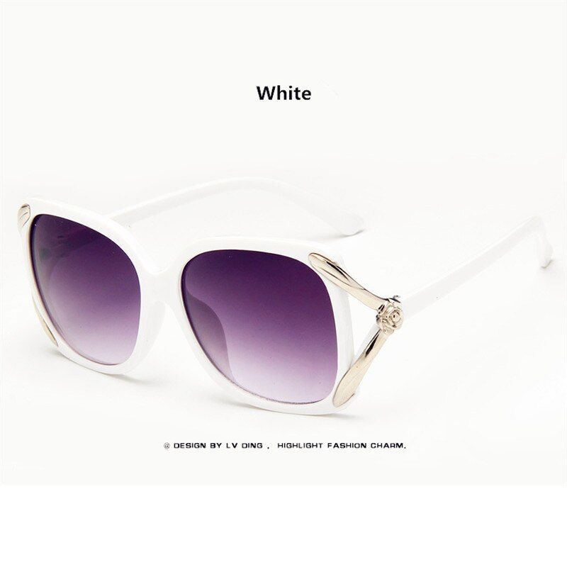 WhiteGUANGDU 2019 Top Retro Large Frame Sunglasses Women's Brand Designer Gradient Lens Driving Glasses UV400 Oculos De Sol Feminino