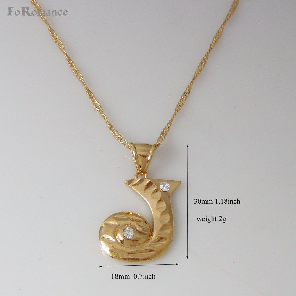 Foromance/26 LETTERS -YELLOW GOLD GP 18" NECKLACE&LETTER ALL 26 ALPHABETS INITIAL PENDANT