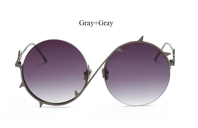 YF203 Gray GrayBrand Designer 2019 Round Men Women Fashion Gradient Mirror Sunglasses Lady UV400 Famous Nice Design UV400 Sun Glasses