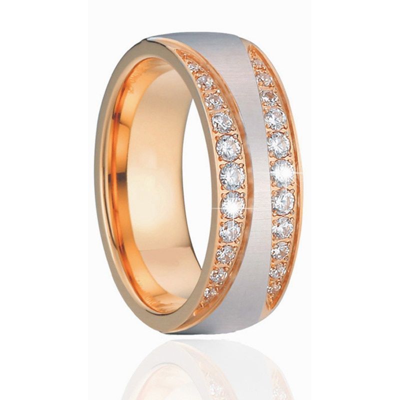 Alliances engagement marriage couple wedding rings set for men and women titanium stainless steel jewelry finger ring