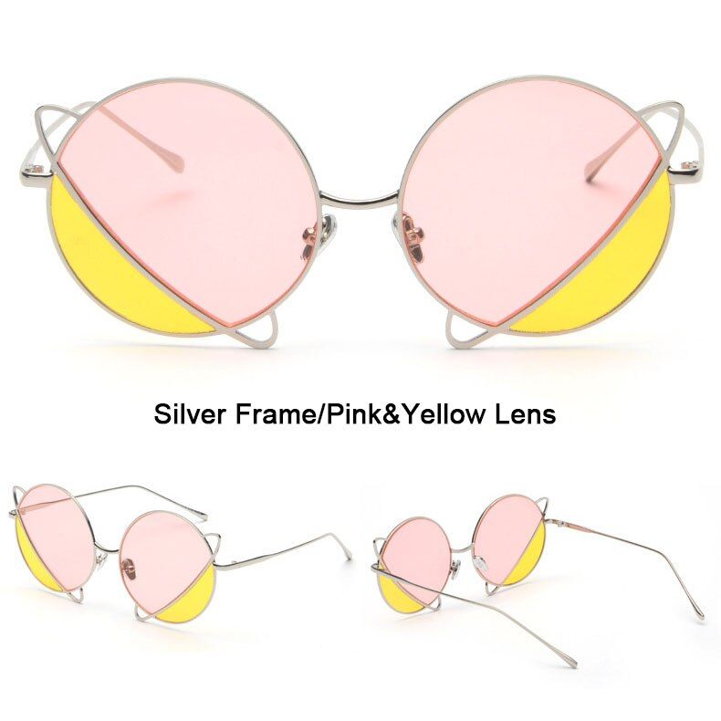 ATWY31138-4Psacss Round Fashion Sunglasses Women Men High Quality Metal Frame Brand Designer Sun Glasses For Driving Fishing Shades UV400