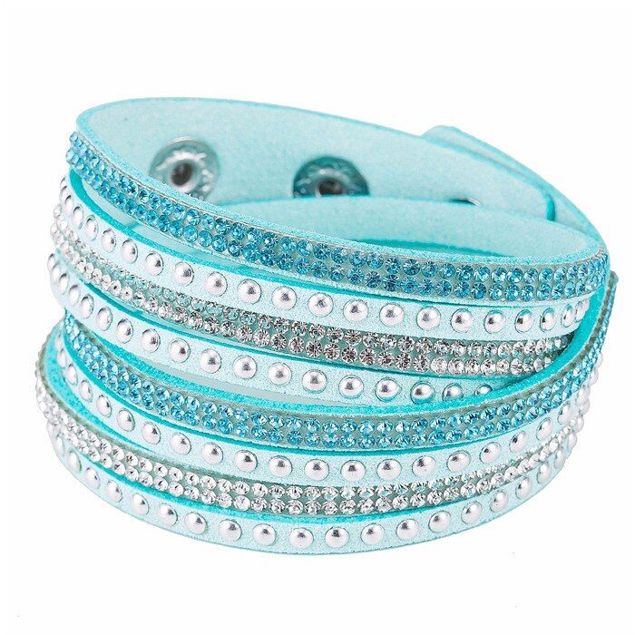 HOCOLE Fashion Brand Punk Style Multilayer Buckle Leather Bracelets & Bangles Rivet Bracelet For Women Men Unisex multicolor