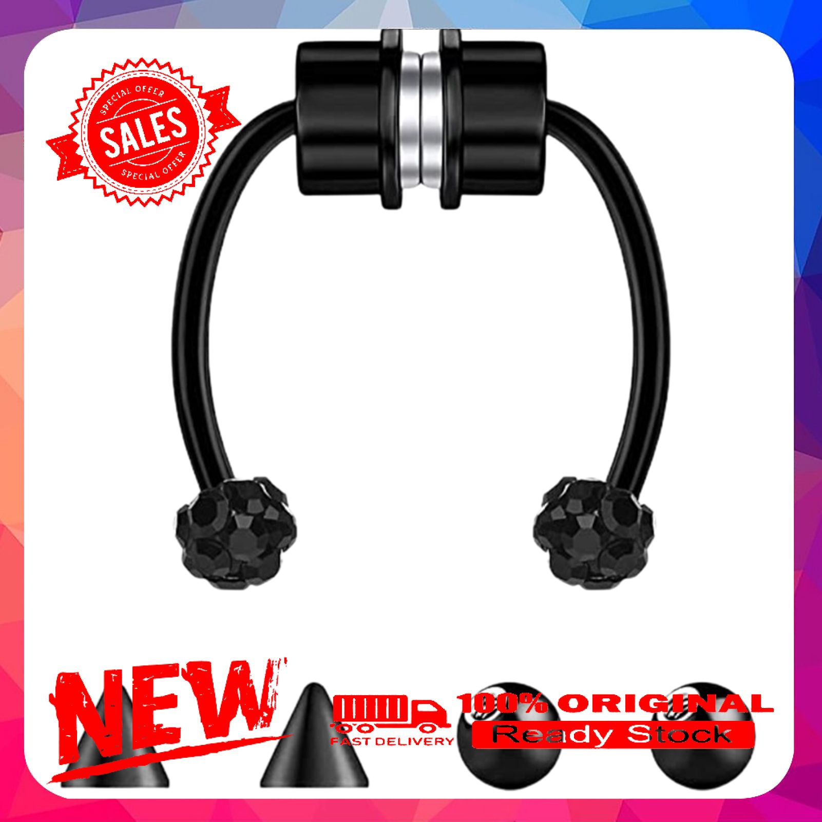 Magnetic Nose Ring Non-Allergic Stainless Steel Fake Septum Rings Fashion Nasal Hoop for Adult