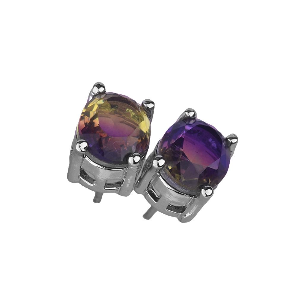 Women Oval Faux Crystal Inlaid Ear Stud Earrings Wedding Engagement Jewelry Gift