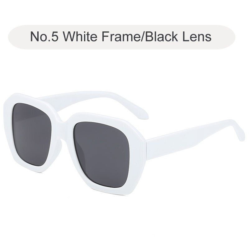 C5 White-BlackVintage Oversize Square Sunglasses Women 2020 Luxury Brand Oversized Big Frame Sun Glasses Female Fashion Eyewear Oculos