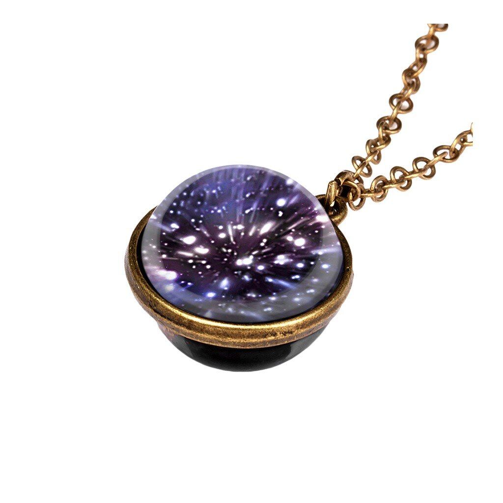 Glow In The Dark Galaxy System Double Sided Glass Dome Planet Necklace Pendant Ladies Jewelry For Valentine's Day Gifts FN70