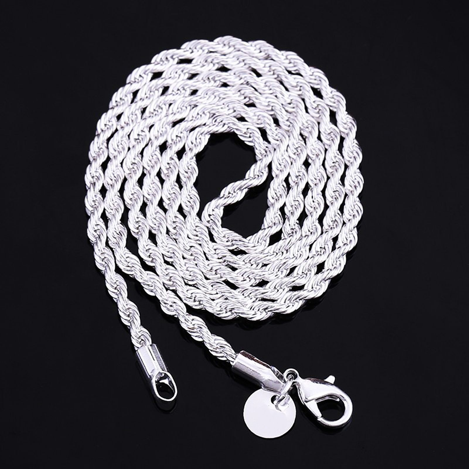 Uni Fashion 18-30 inch Necklace Twisted Chain Pendant Jewelry Gift for Dating
