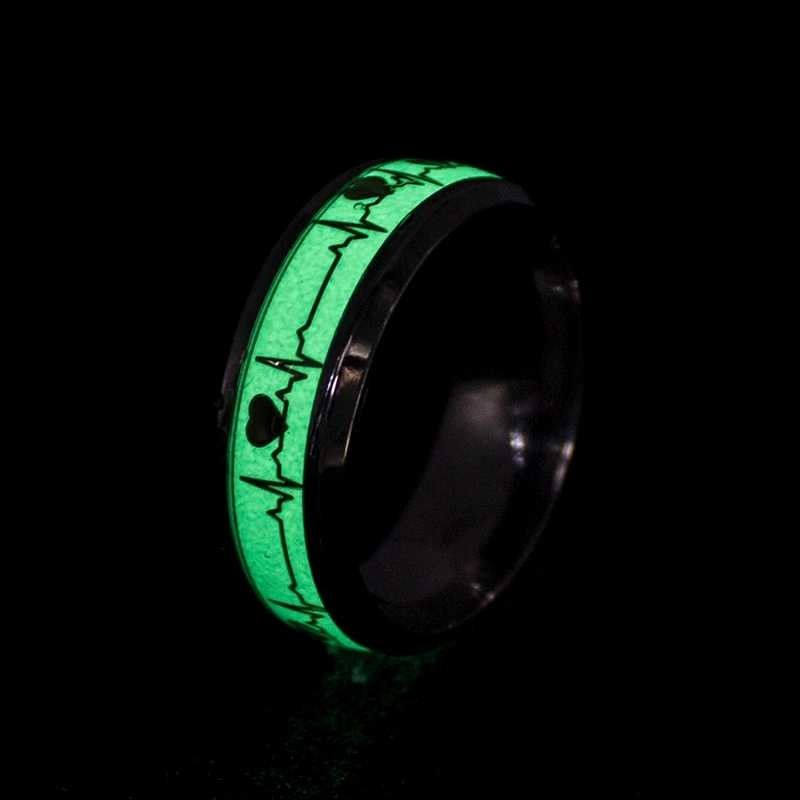 Rhodium-Plated Radium Ring - Heartbeat Design