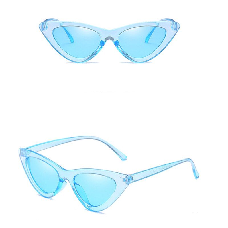1Cat Eye Sunglasses Woman Mirror Small Frame Fashion Transparent Triangle Glasses Europe And America Tide Shades Gafas Aviador