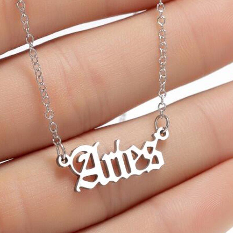 Fashion Baby Girls Necklace Personalize Babygirl Letter Necklace Pendants Stainless Steel Old English Gothic Jewelry Unique