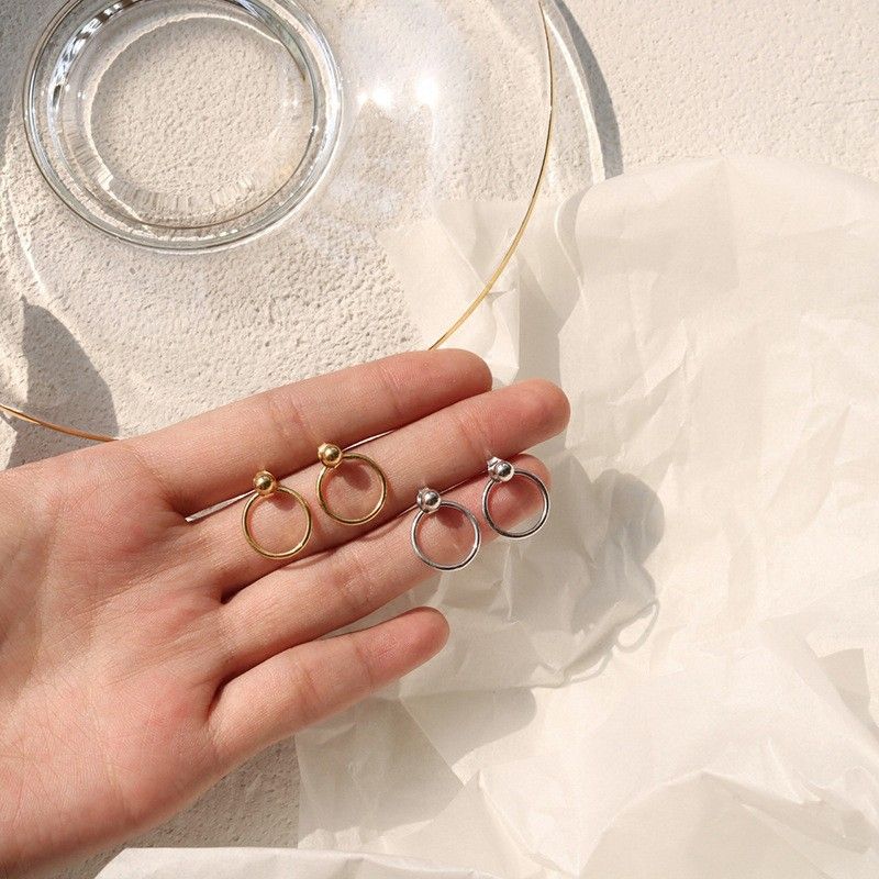 Minimalism Geometric Circle Round Earrings Female Simple Jewelry