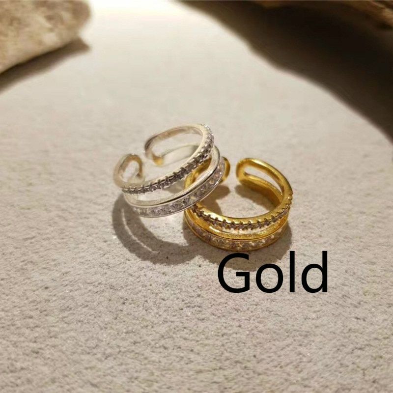 New Design Fashion Geometric Rings For Women Matte Metal Adjustable Rhineston Mid Finger Knuckle Ring Jewelry Gift