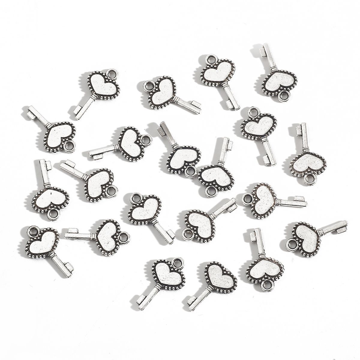 Antique Silver Plated Key Lock Love Charm Pendants for Bracelet Necklace Accessories Diy Jewelry Making Handmade
