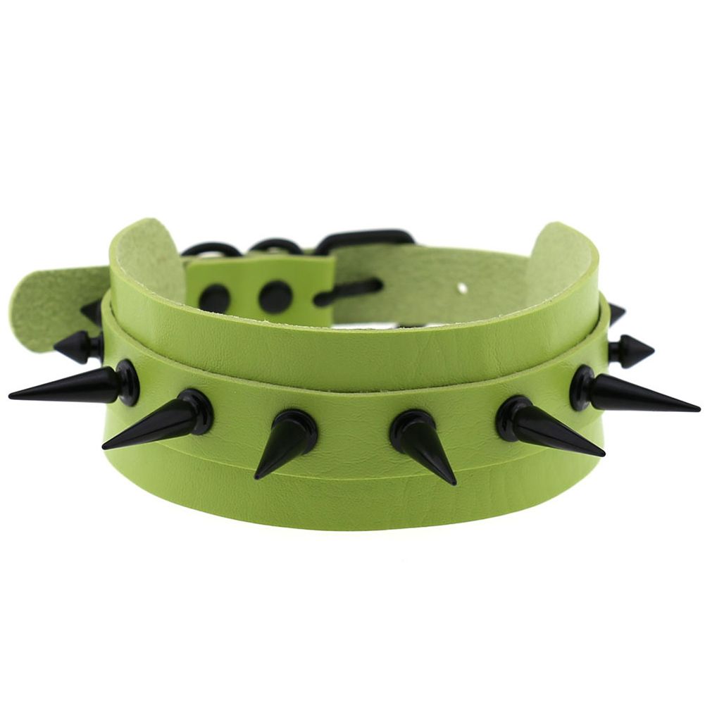 Punk Unisex Ring Rivet Faux Leather Collar Necklace Statement Party Club Jewelry