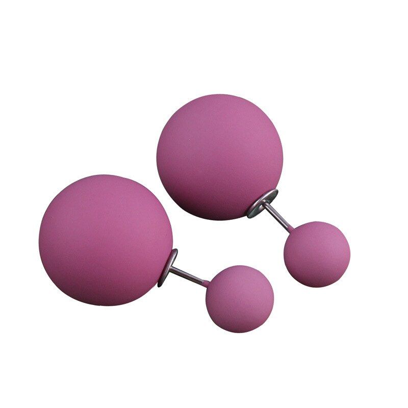 Double Sides Big Pearl Stud Earrings 10 Candy Colors Rubber Big Ball Earrings Women Party Bead Ear Stud Jewelry gift
