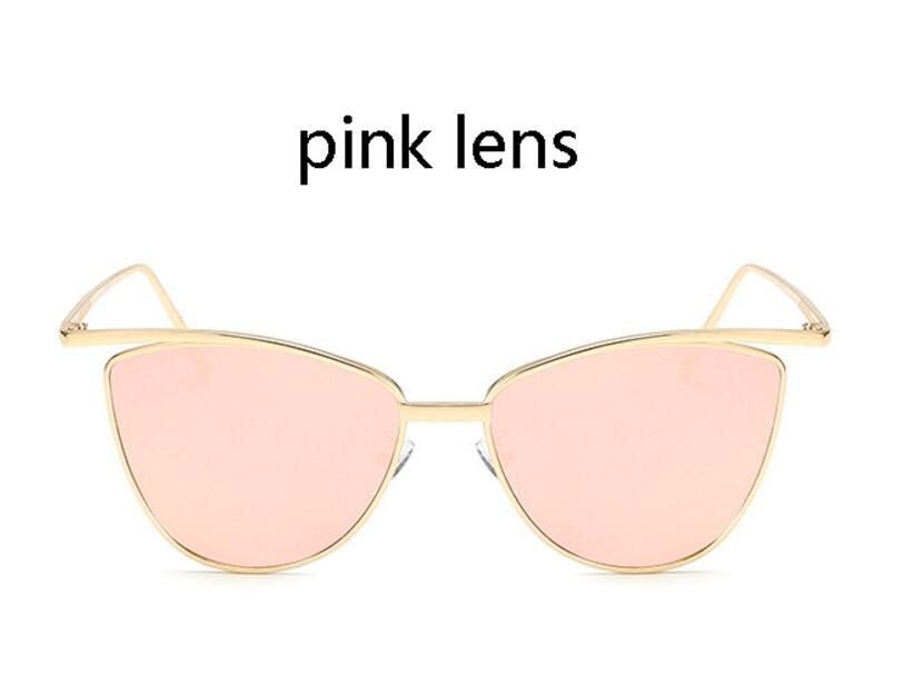 dold frame pinkRihanna Cat Eye Red Sunglasses Women Brand Designer Vintage Shades Tinted Yellow Glasses Lady Eyewear Mirror Sun Glasses Oculos