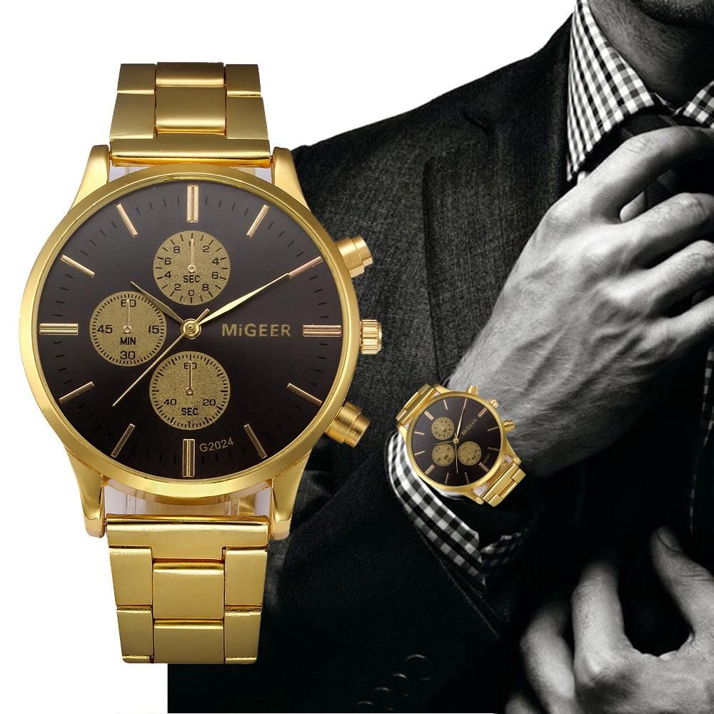 watch for men Fashion Man Crystal Stainless Steel Analog Quartz Wrist Watch