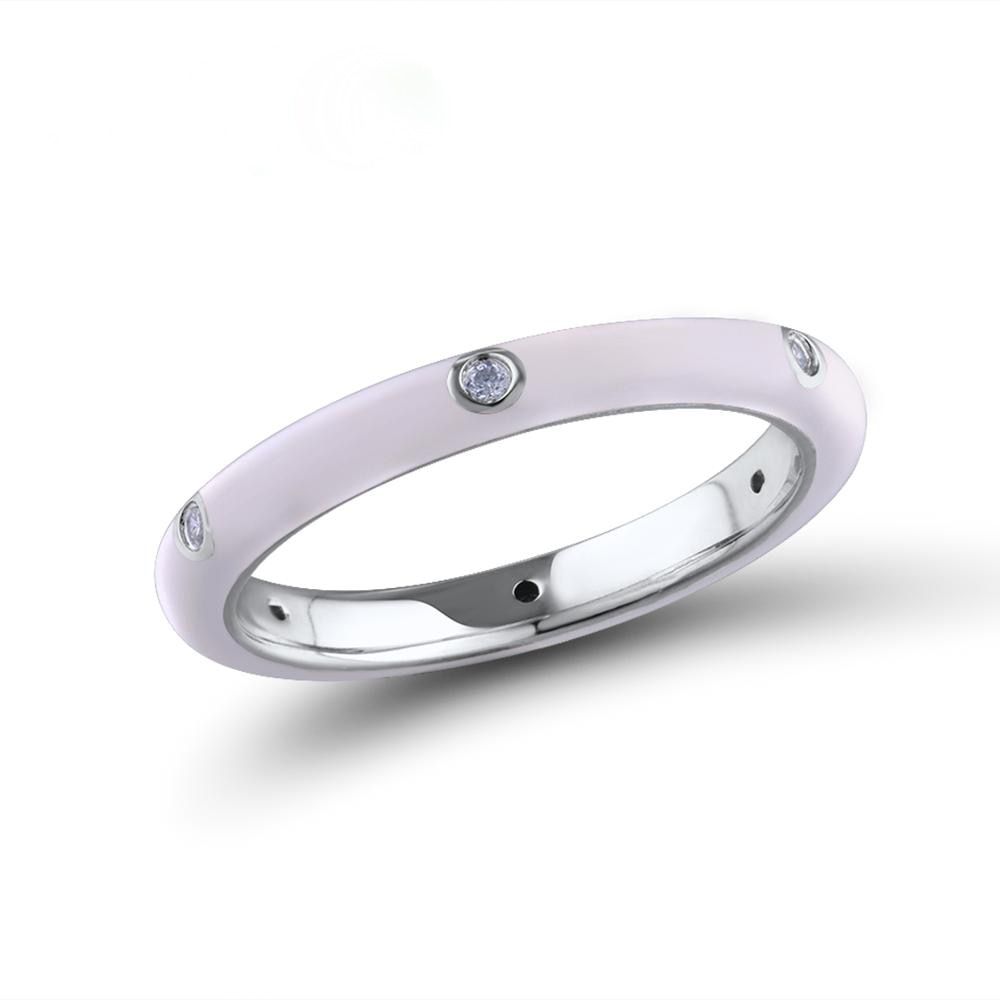 Fashion Jewelry Handmade Enamel Colorful Rainbow CZ Eternity Stackable Ring For women wedding party jewelry