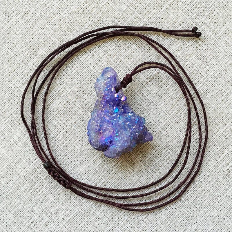15-25MM Small Raw Rock Mineral Agates Necklaces Irregular Geode Crystals Natural Agat Quartz Pendant Necklaces Reiki Healing