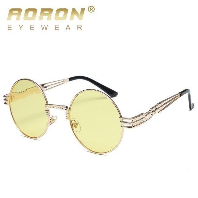 C5AORON round frames Red Sunglasses eyeglasses for women vintage steampunk sun glasses ladies lunette de soleil femme nerd metal