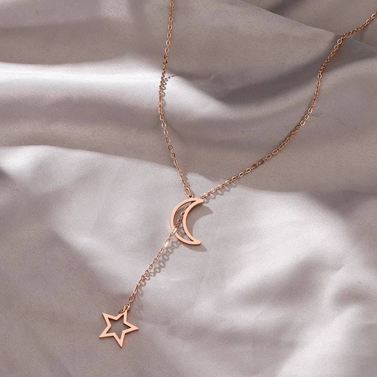 Star & Moon Pendant Chain for Women