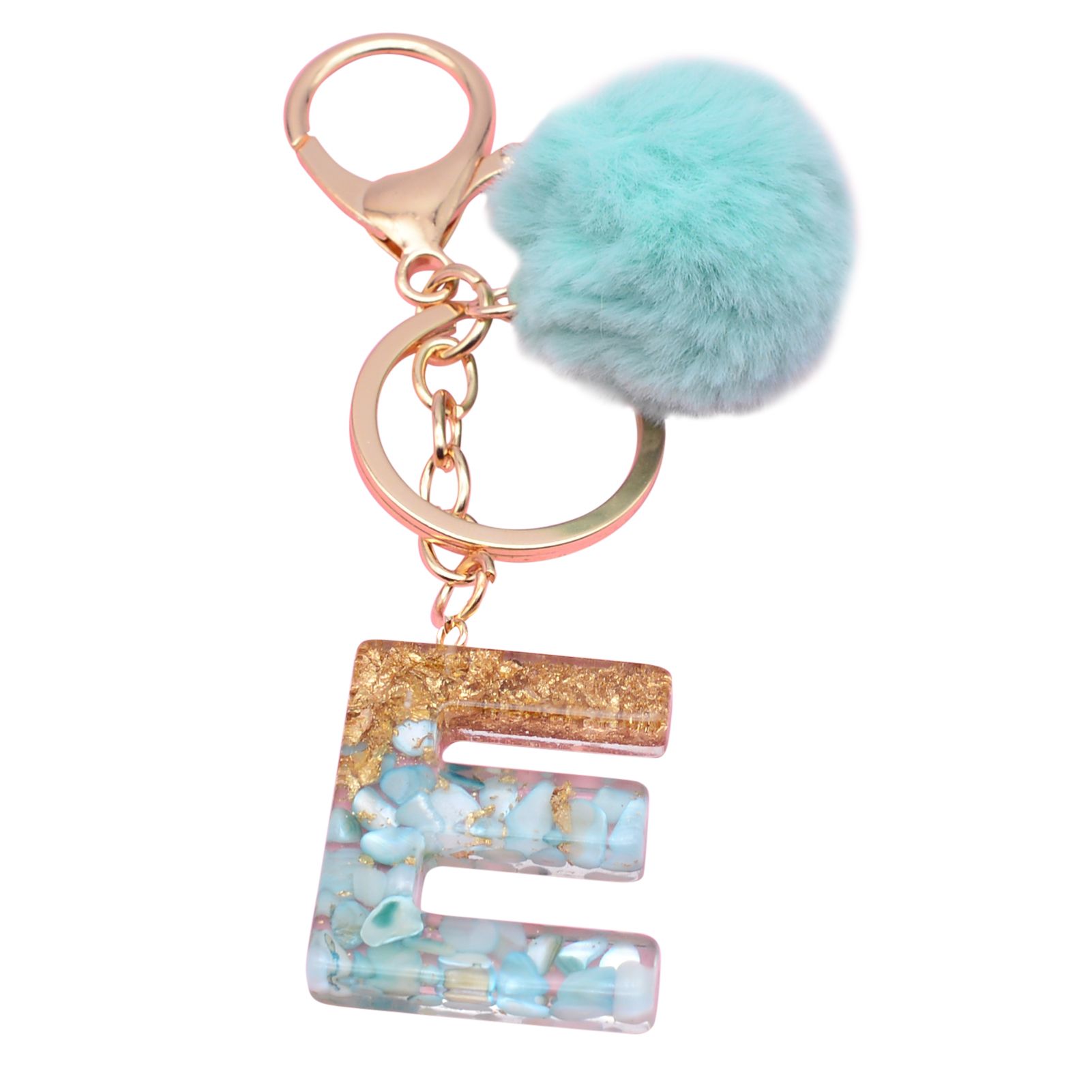 Key Chain Ornamental Multi-color Rhinestone Decor Initial Letter Keychain Ball Decor for Home