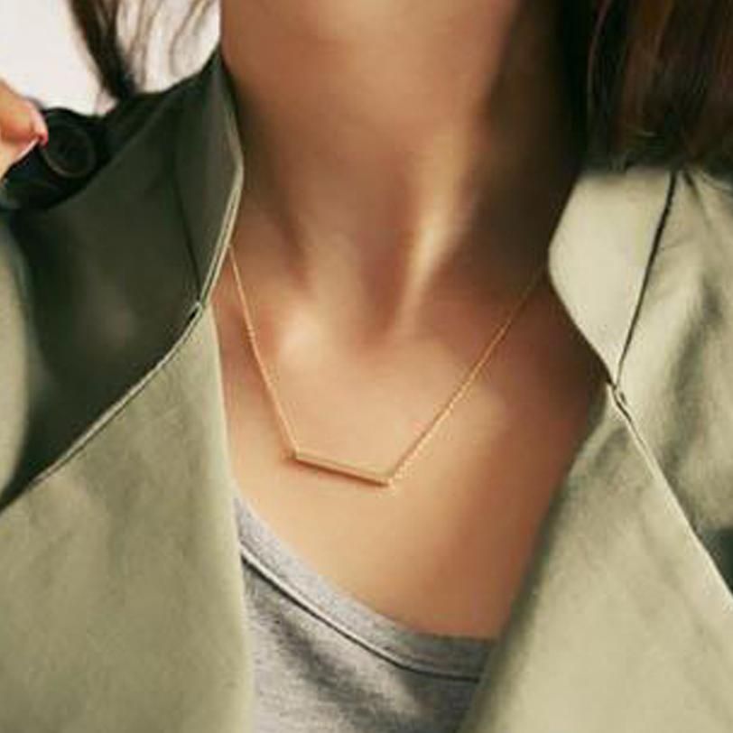 Fashion Bar Necklace For Women Simple Pendant Necklaces Dainty Chain Skinny Silver Color Gold Necklaces Boho Jewelry