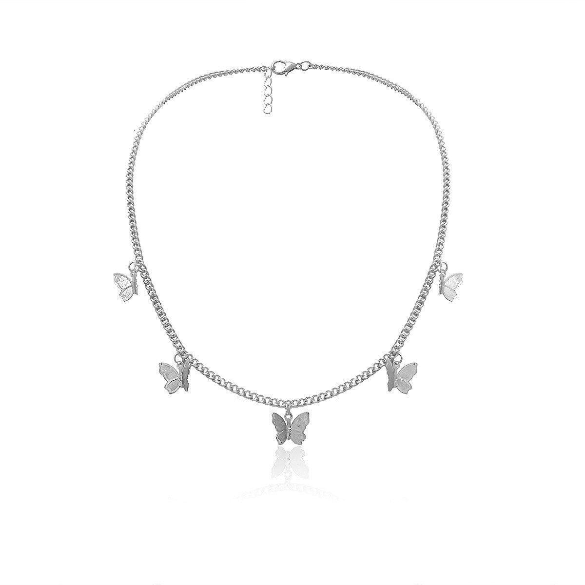 Top Selling Little Butterfly Pendant Necklace For Women Girl Gold Chain Collar Female Shining Accessories Party Jewelry Gift