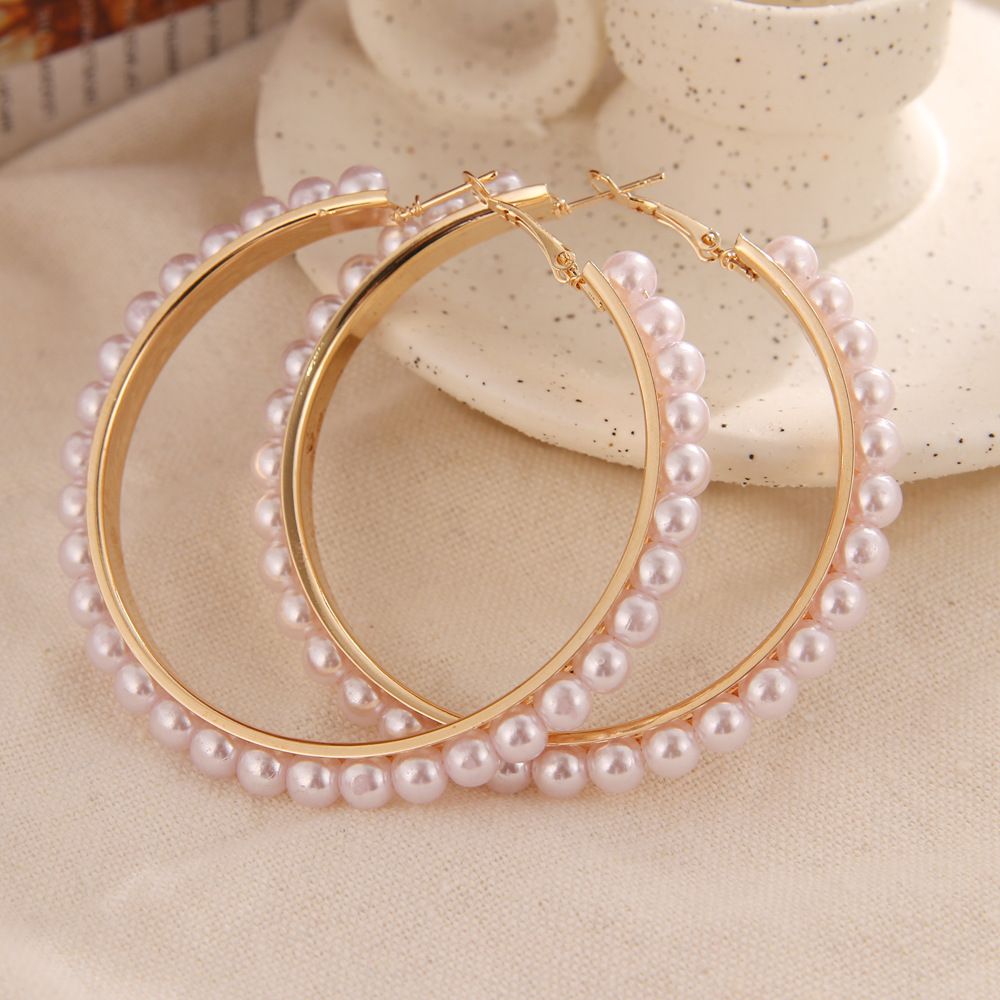1 Pair Of Ladies Personalized Geometric Pearl Earring