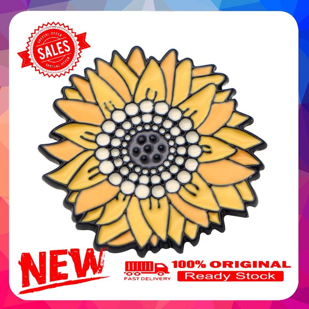 Fashion Unisex Sunflower Brooch Pin Badge Enamel Backpack Bag Jeans Decoration