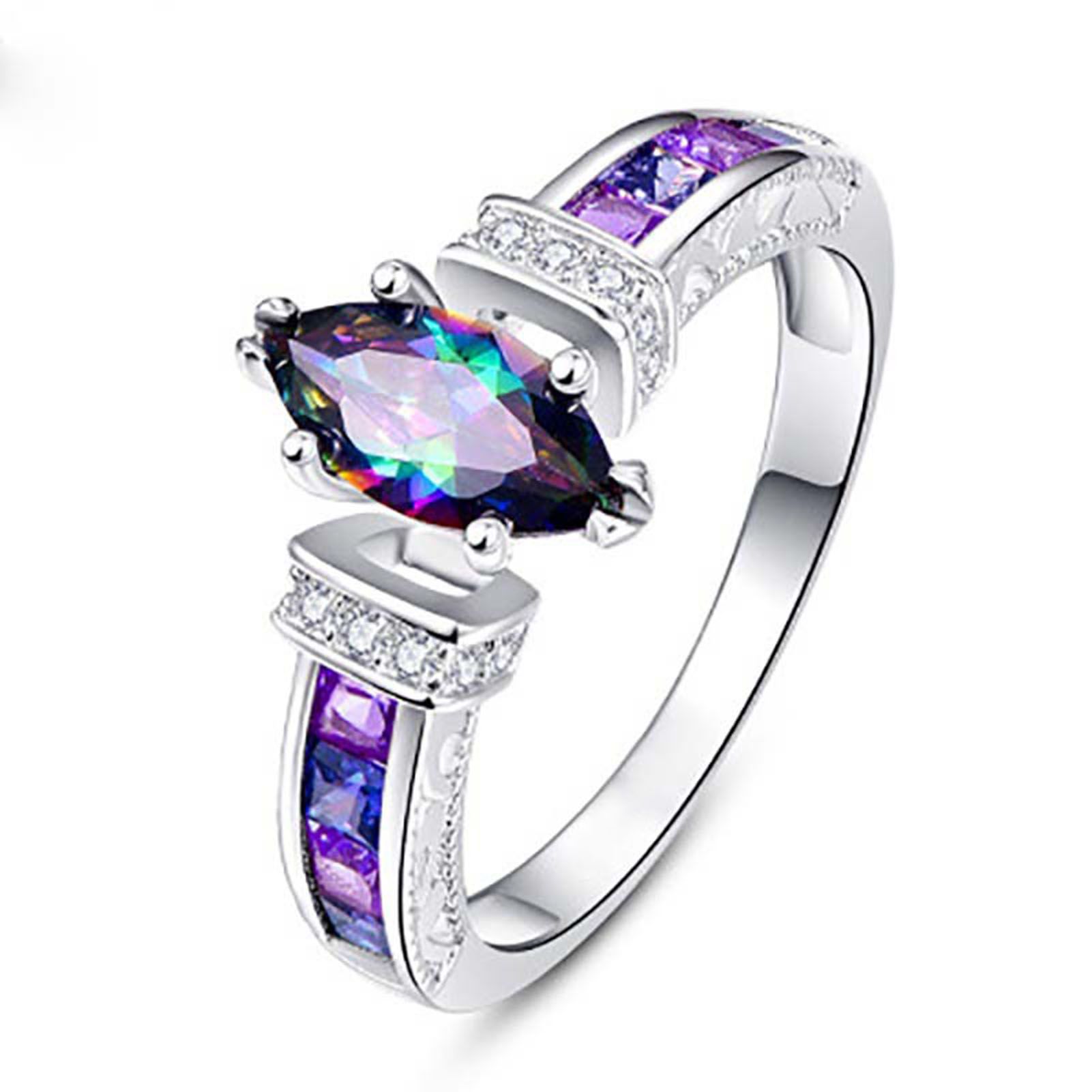 Ring Colorful Cubic Zirconia Exquisite Creative Fidget Ring