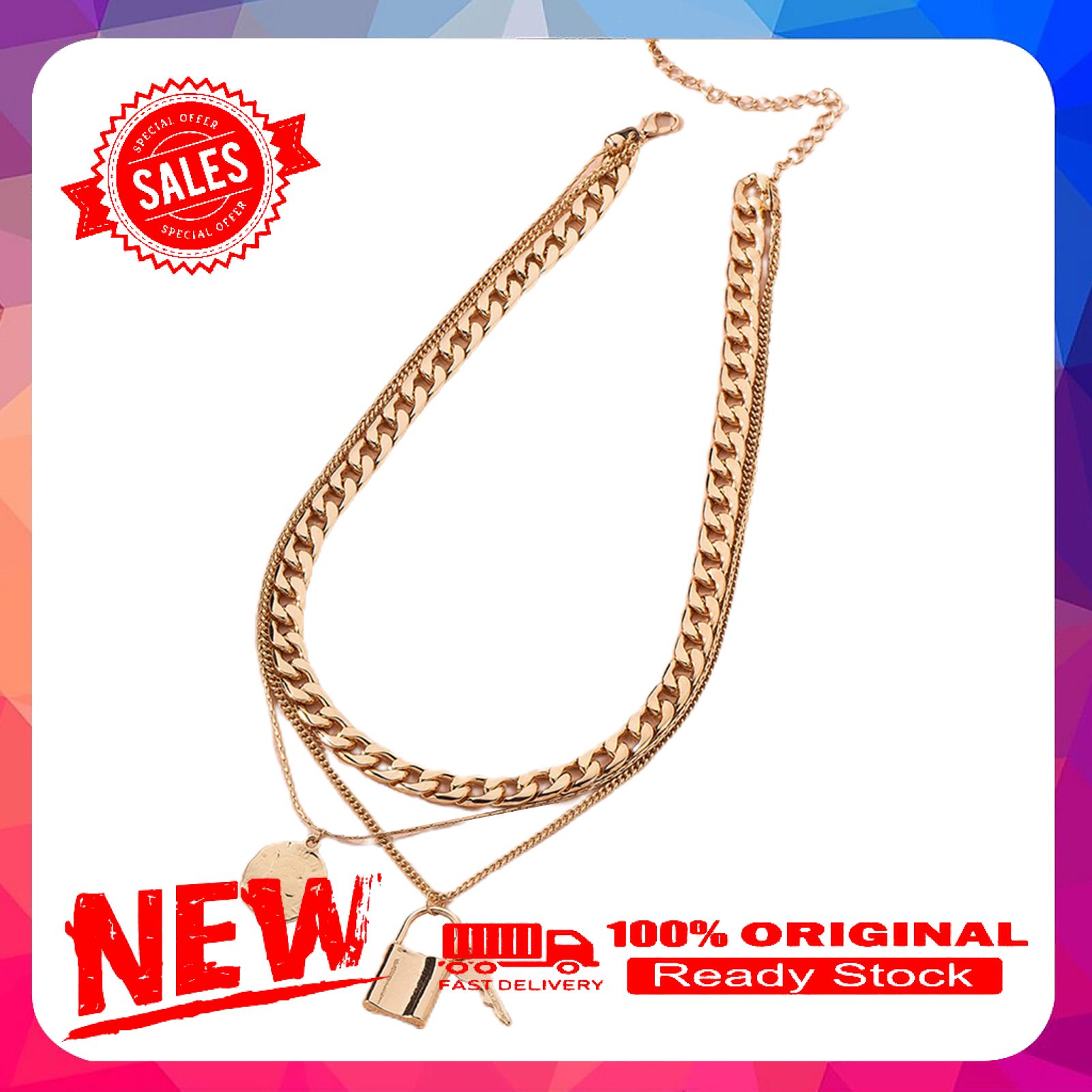 Fashion Lion Shape Multilayer Pendant Clavicle Chain Necklace Jewelry Accessory