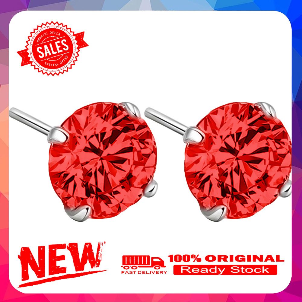 Fashion Glitter Round Rhinestone Inlaid Stud Earrings Women Party Jewelry Gift