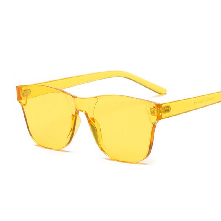 YellowNew Small Square Sunglasses Women Luxury Brand Designer Frame Transparent Gradient Sun Glasses Female Oculos De Sol Feminino
