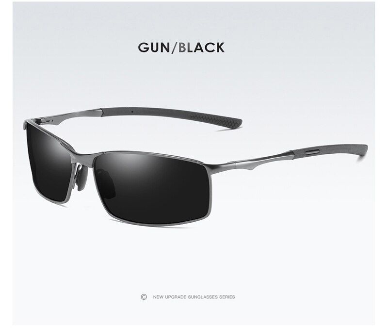 Gray-BlackGlasses CaseeBOOROOT Alloy Frame Sunglasses Men Women Polarized Sunglasses Fashion Classic Design UV400 Outdoor Driving Sun Glasses