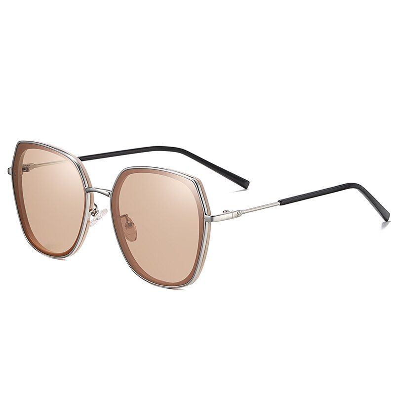 2203-brownNO.ONEPAUL Retro Classic Glasses Women Metal Frame Black UV400 Vintage Round Polarized Sunglasses Men Brand Designer Sun