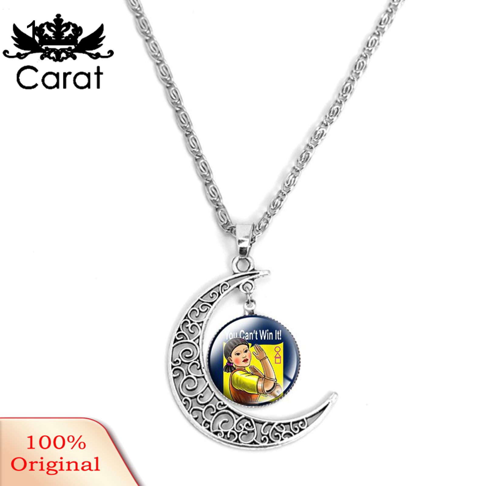 Squid Game Pendant Eye-catching Hollow Moon Pendant Neckle Valentine's Day Gifts
