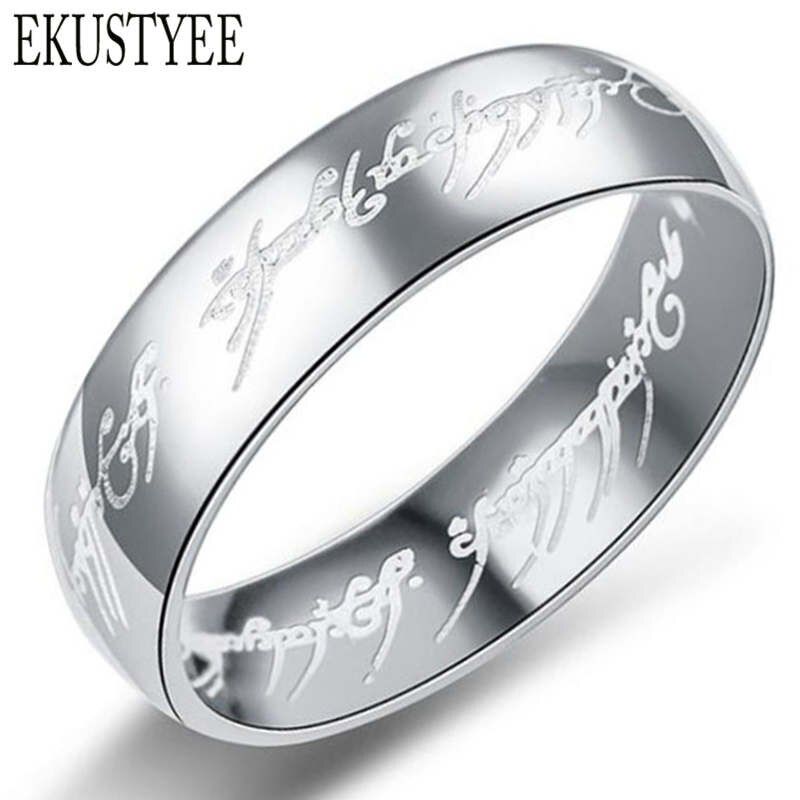 2019 New 316L Stainless Steel Ring Present Lord of One Rings for Women Men Fashion Stainless Steel Couple Rings Jewelry