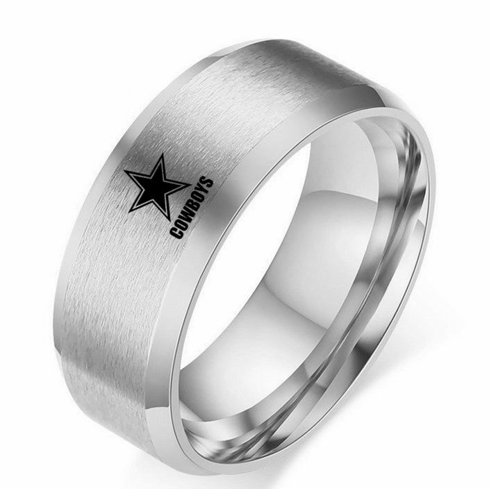 8mm Black Titanium Ring Dallas Cowboys For Men and Women