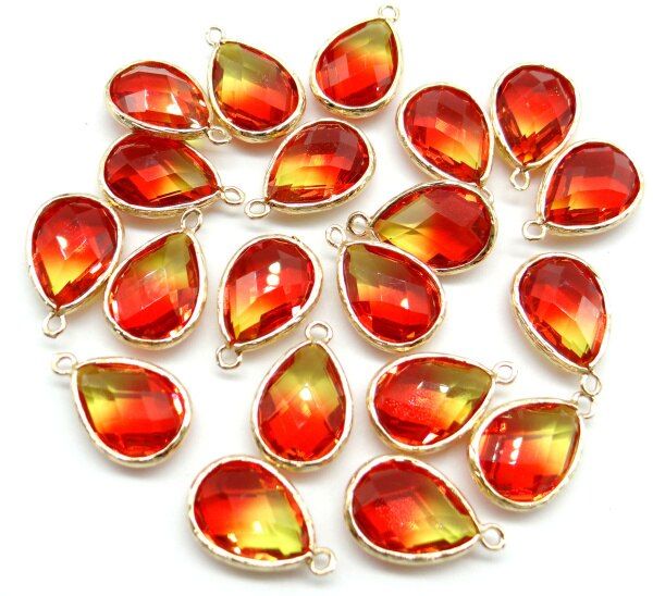 15*20mm Natural stone crystal quartz glass stone mix charm Teardrop pendants for DIY Jewelry Making Necklace Accessories 10pcs