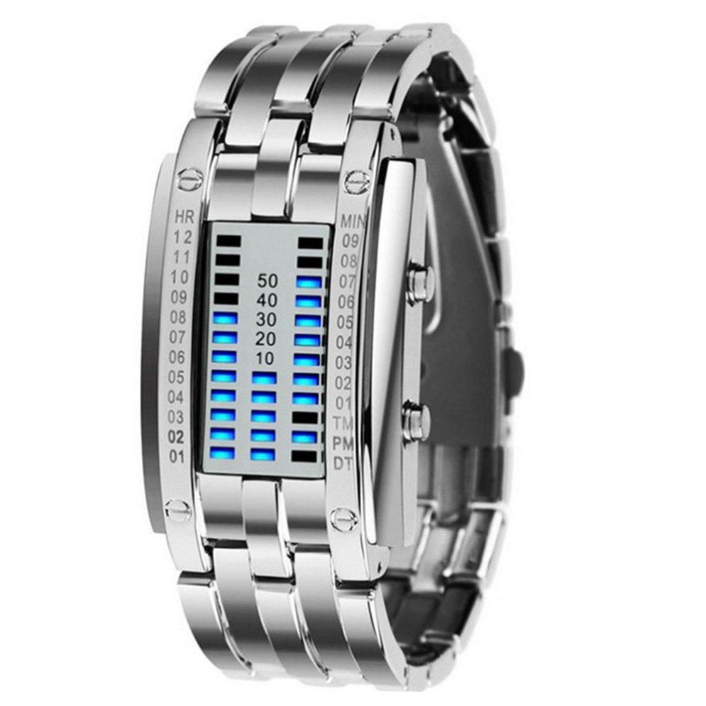 Iron Face Knight Binary Led Watch Double Row Light Electronic